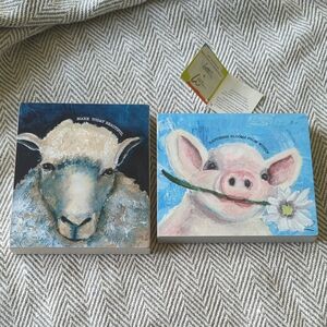 Farm Animal Art Print Set - Sheep and Pig Canvas Prints